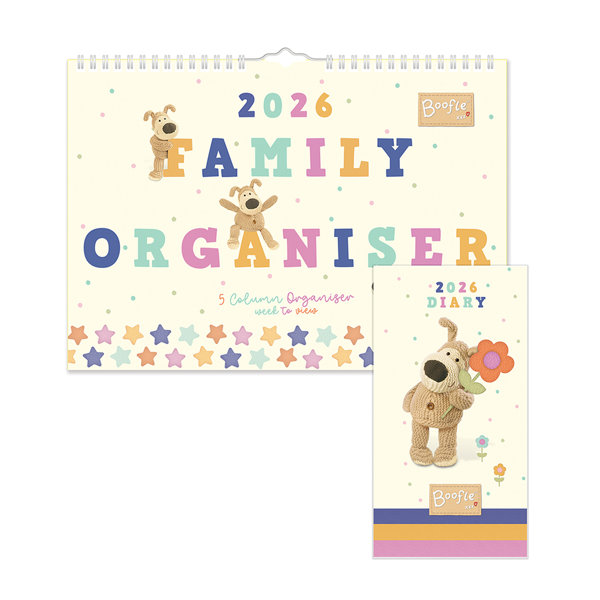 Portico Designs 2026 Boofle A4 Family Planner Organiser Wall Calendar